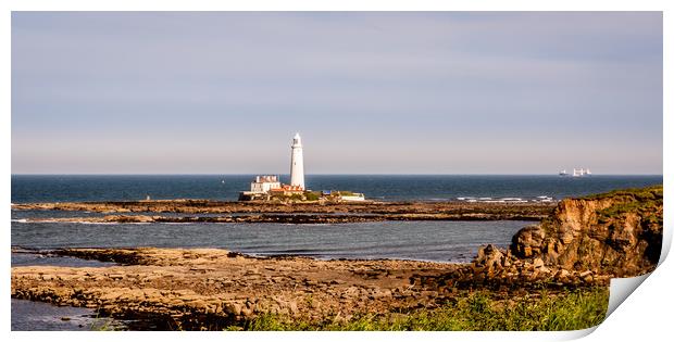 Landscape and the Lighthouse Print by Naylor's Photography