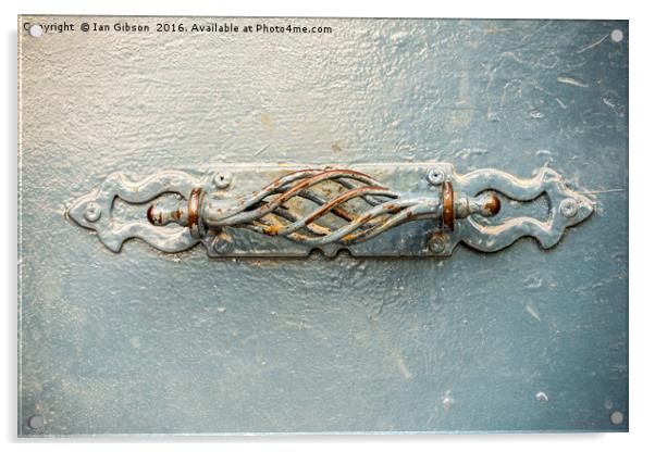 Blue metal handle Acrylic by Ian Gibson
