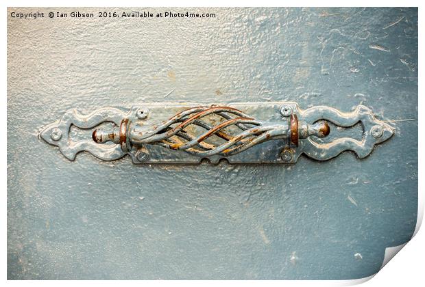 Blue metal handle Print by Ian Gibson
