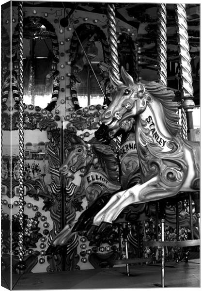 Carousel in black and white Canvas Print by Chris Day