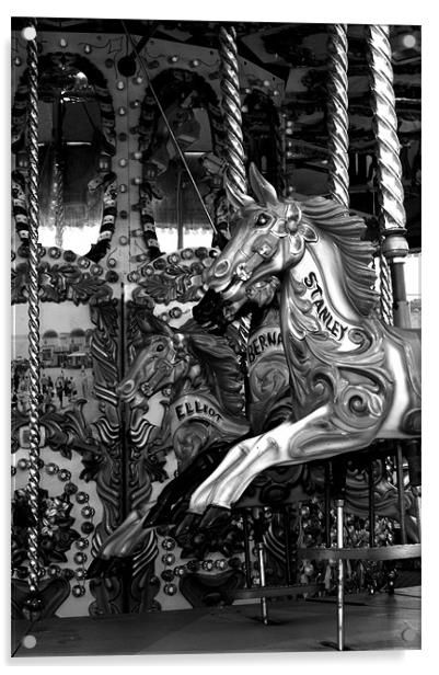 Carousel in black and white Acrylic by Chris Day