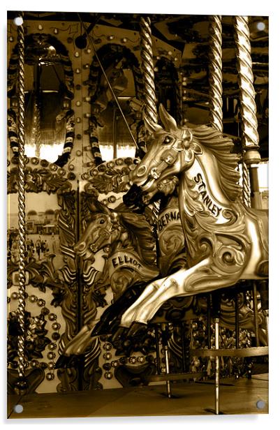 Carousel in sepia Acrylic by Chris Day