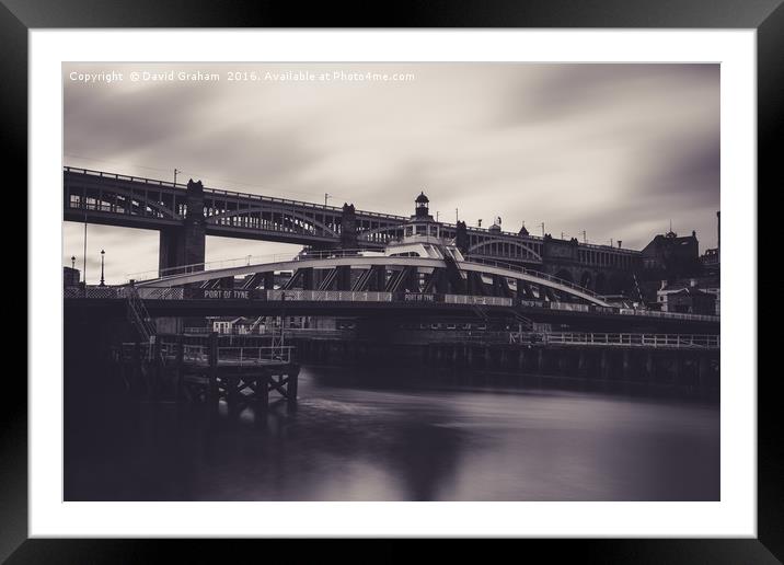 Swing Bridge - Newcastle Framed Mounted Print by David Graham