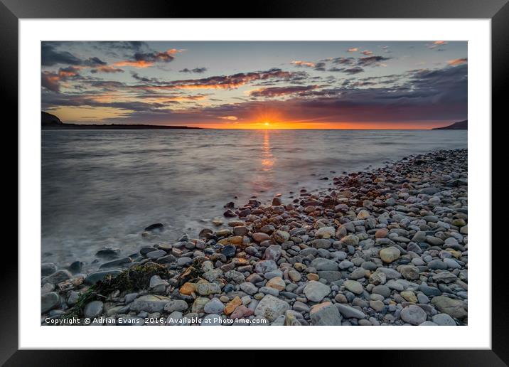 Deganwy Beach Sunset Llandudno Framed Mounted Print by Adrian Evans
