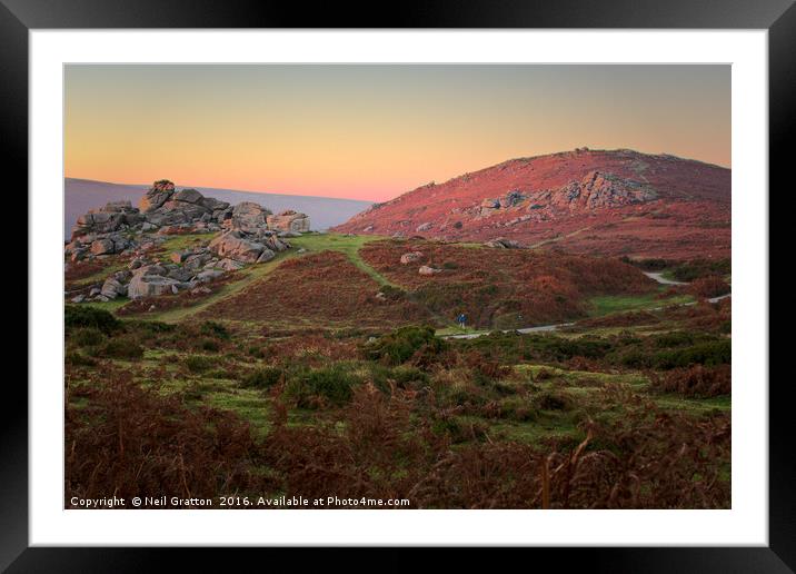 Bonehill Rocks and Bell Tor, Dartmoor Framed Mounted Print by Nymm Gratton