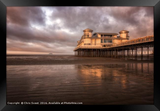 The Grand Pier Sunrise Framed Print by Chris Sweet