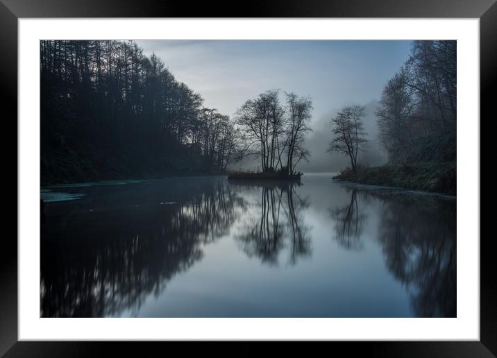 The lake at Penllergaer woods. Framed Mounted Print by Bryn Morgan