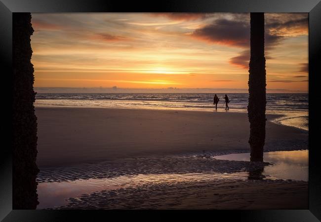 Golden Hour on The Beach Framed Print by Phil Clayton