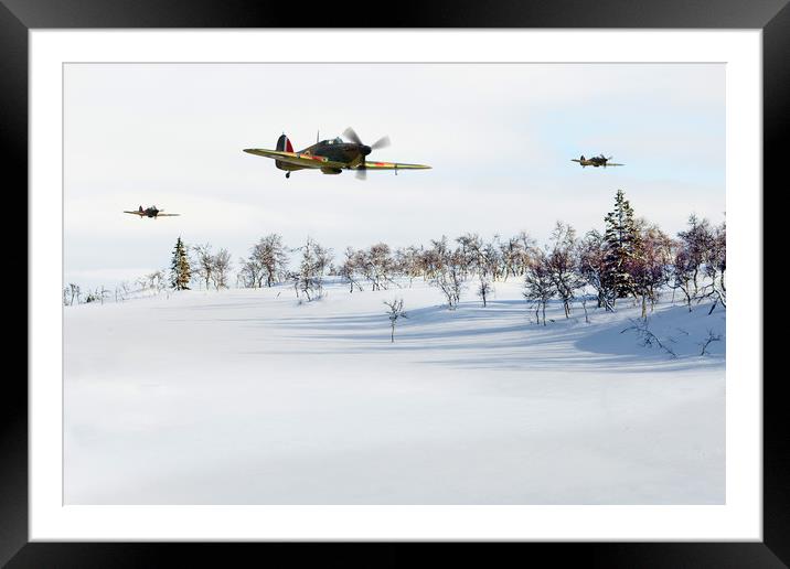 Hawker Hurricanes in the winter Framed Mounted Print by Oxon Images