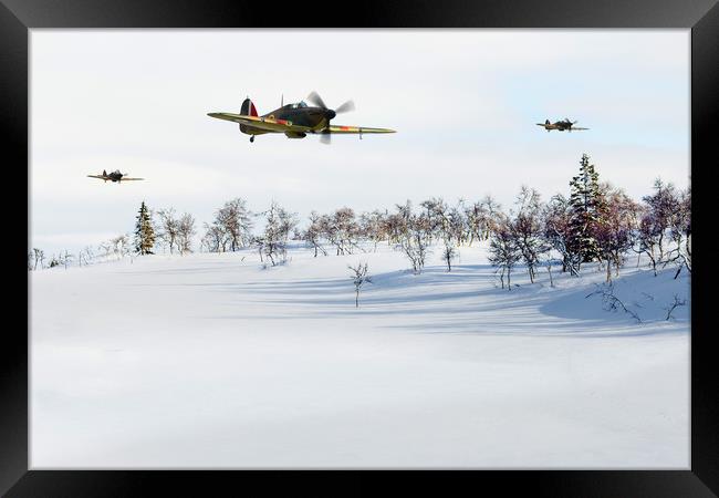 Hawker Hurricanes in the winter Framed Print by Oxon Images