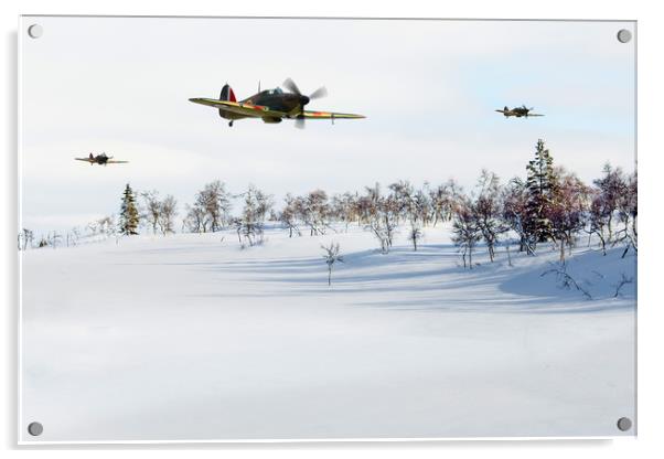 Hawker Hurricanes in the winter Acrylic by Oxon Images