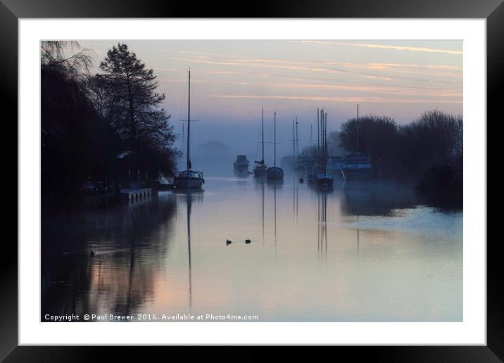 Wareham on a Misty Morning Framed Mounted Print by Paul Brewer