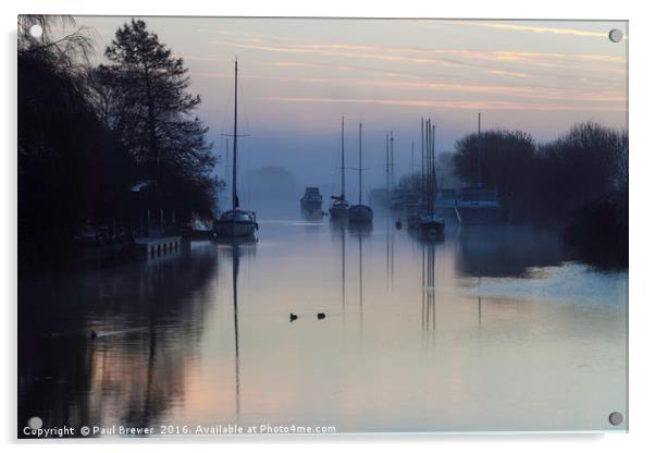 Wareham on a Misty Morning Acrylic by Paul Brewer