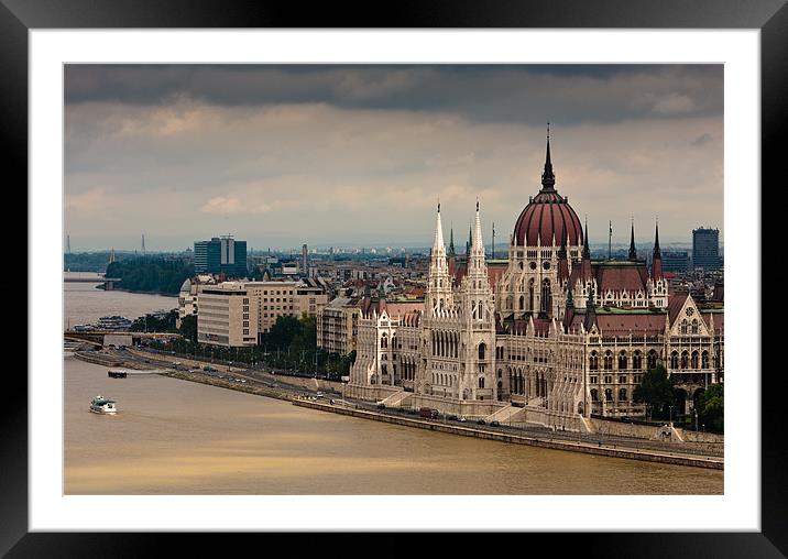 Parlament in Budapest Framed Mounted Print by Hans Kruse