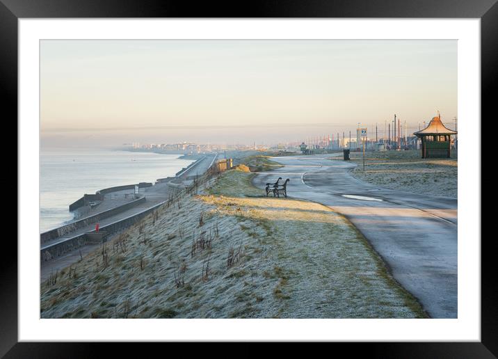 Frosty morning at Bispham, Blackpool. Framed Mounted Print by Phil Clayton