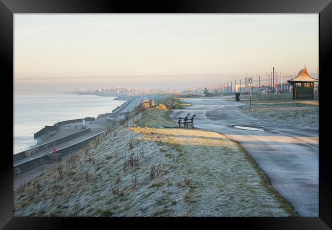 Frosty morning at Bispham, Blackpool. Framed Print by Phil Clayton