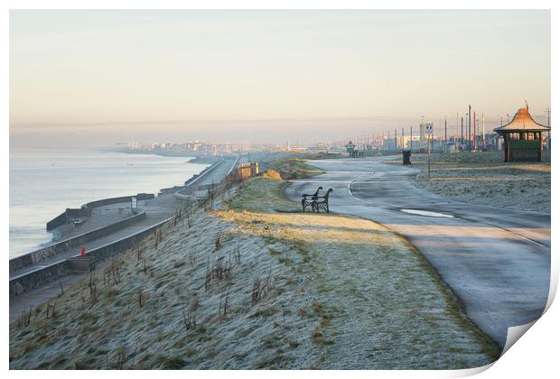 Frosty morning at Bispham, Blackpool. Print by Phil Clayton