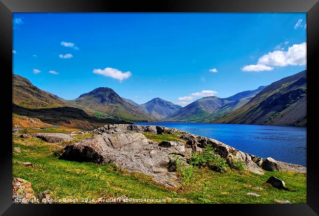 Wast Water Lake in a Cumbrian Summer Framed Print by Philip Gough