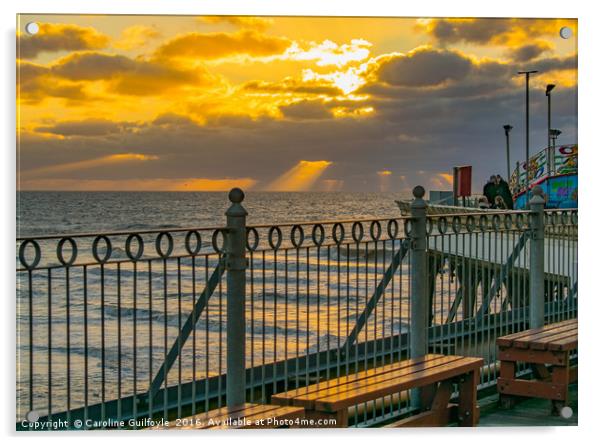 Blackpool Central pier sun rays Acrylic by Caroline James
