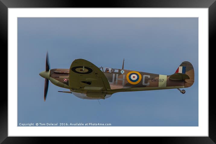 Spitfire BM597 Framed Mounted Print by Tom Dolezal
