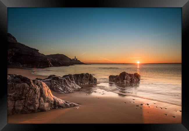 Sunrise at Bracelet bay. Framed Print by Bryn Morgan