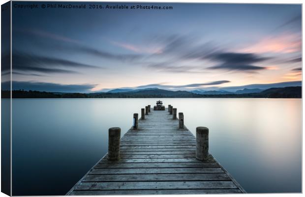 Tranquility at Sunset, Windermere Jetty Canvas Print by Phil MacDonald