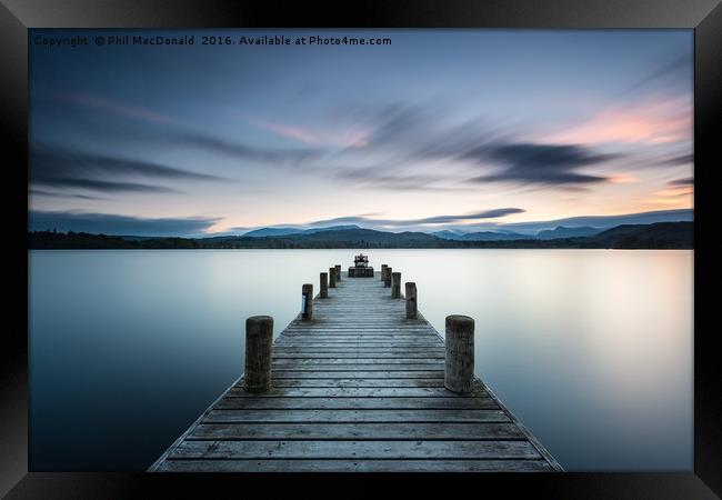 Tranquility at Sunset, Windermere Jetty Framed Print by Phil MacDonald