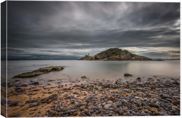 Mumbles lighthouse - Long exposure. Canvas Print by Bryn Morgan