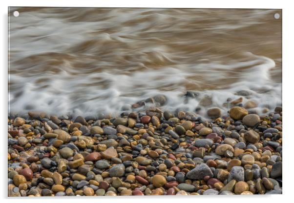 Pebbles on the beach. Acrylic by Bryn Morgan