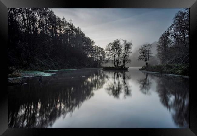 Reflections at Penllergaer woods. Framed Print by Bryn Morgan