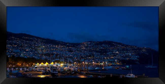 Evening Lights of Funchal Framed Print by Dave Collins