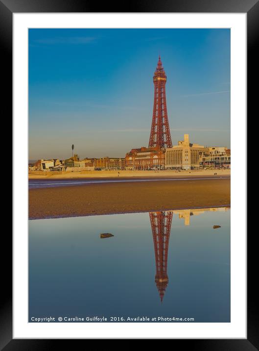 Reflective Tower Blackpool Framed Mounted Print by Caroline James