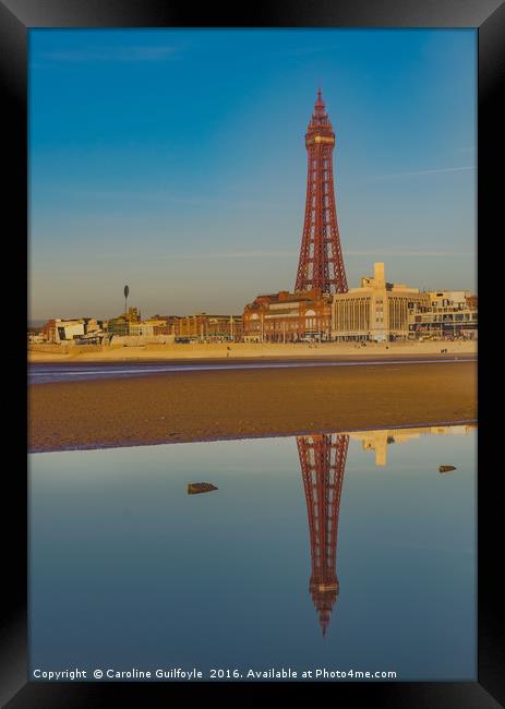 Reflective Tower Blackpool Framed Print by Caroline James
