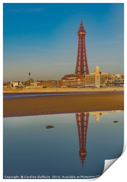 Reflective Tower Blackpool Print by Caroline James