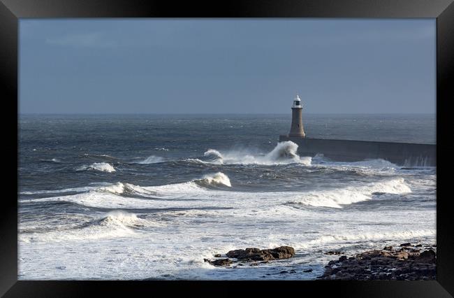 Stormy Weather, Whitley Bay, England Framed Print by Dave Collins