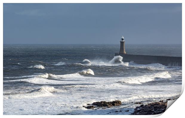 Stormy Weather, Whitley Bay, England Print by Dave Collins