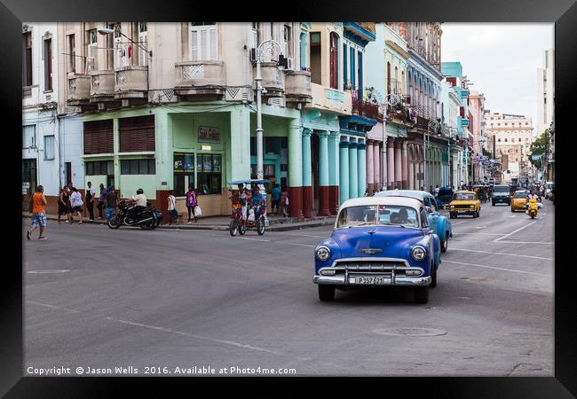 Busy streets of Centro Havana Framed Print by Jason Wells