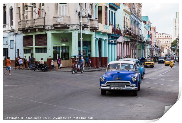 Busy streets of Centro Havana Print by Jason Wells