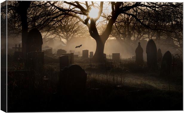 Spooky graveyard Canvas Print by Leighton Collins
