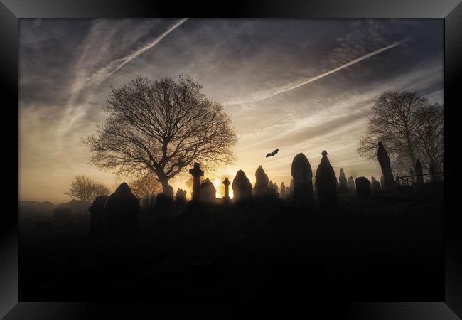 Halloween graveyard Framed Print by Leighton Collins