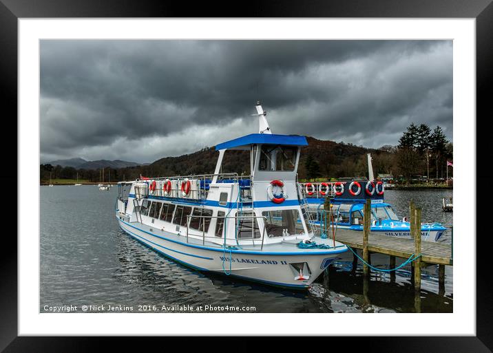 Passenger Boats at Waterhead Lake Windermere Framed Mounted Print by Nick Jenkins
