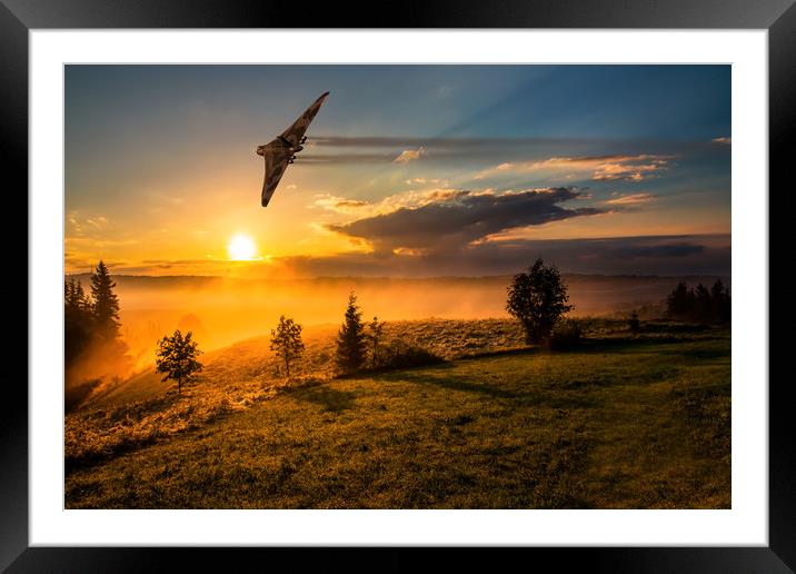 Vulcan Bomber Misty Dawn Framed Mounted Print by Oxon Images