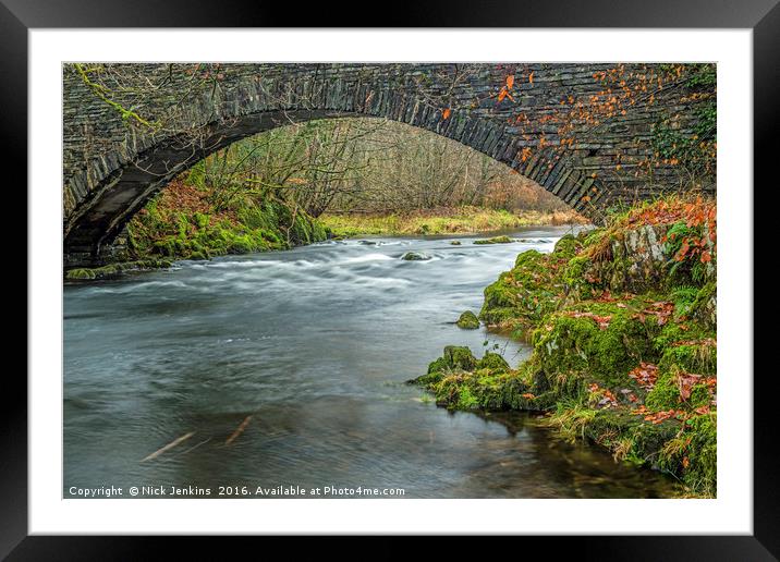 Footbridge over the River Brathay Lake District  Framed Mounted Print by Nick Jenkins