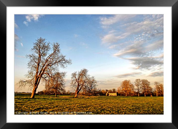 Autumn Sunset in the Landscape Framed Mounted Print by Philip Gough