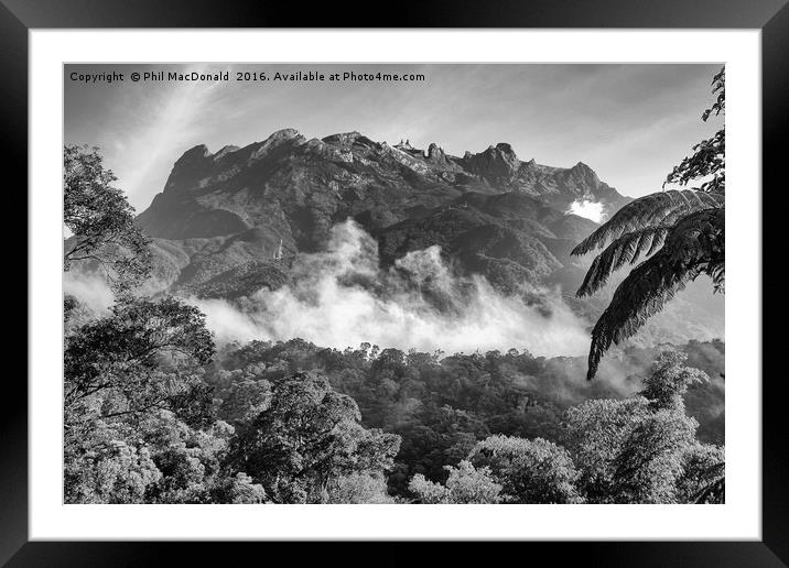 Kota Kinabalu (Mount Kinabalu), Borneo (Land Below Framed Mounted Print by Phil MacDonald