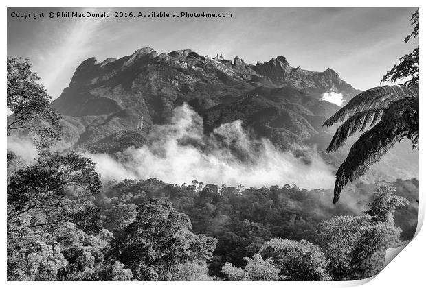 Kota Kinabalu (Mount Kinabalu), Borneo (Land Below Print by Phil MacDonald