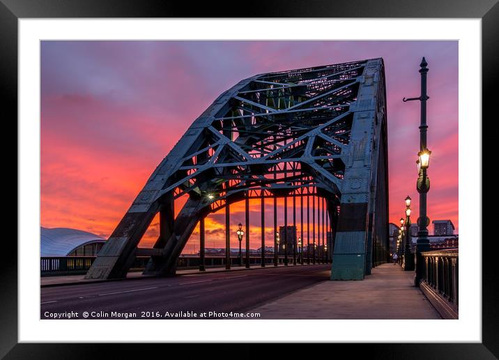 Tyne Bridge Sunrise Framed Mounted Print by Colin Morgan