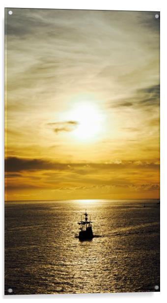 Sunset at sea           Acrylic by Andrew Warhurst