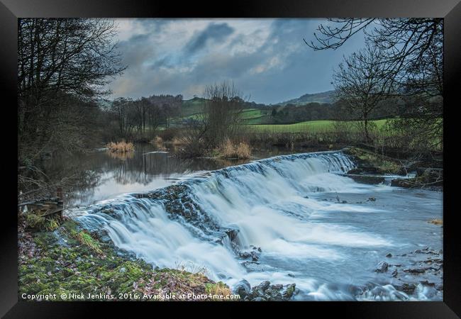 The Weir at Staveley Framed Print by Nick Jenkins