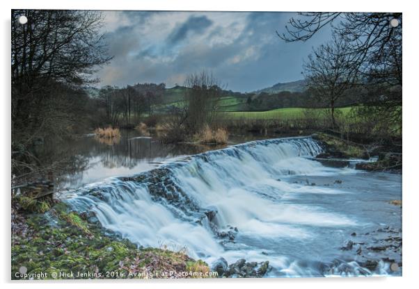 The Weir at Staveley Acrylic by Nick Jenkins